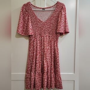 Floral Red Dress